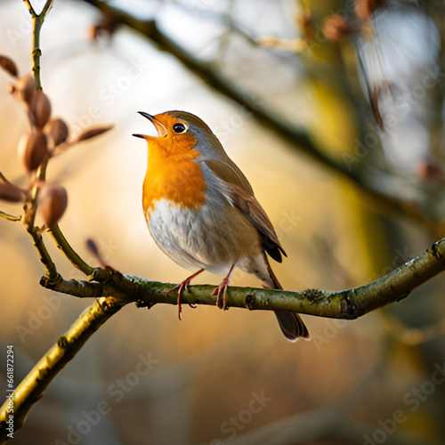 robin on branch bird, robin, nature, branch, wildlife, winter, animal, tree, wild, red, birds, beak, spring,  © Jatt
