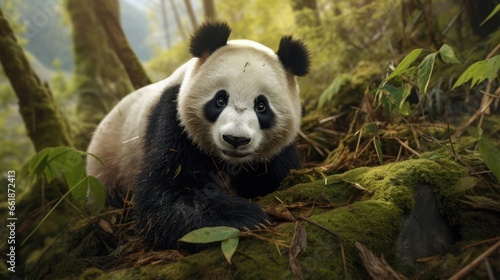 Panda in forest