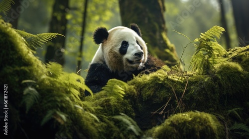 Panda in forest