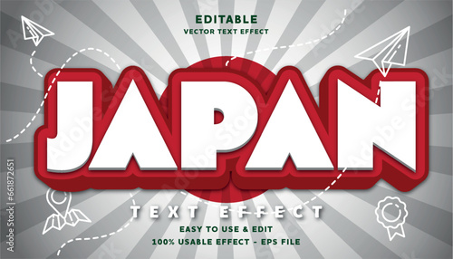 japan editable text effect with modern and simple style