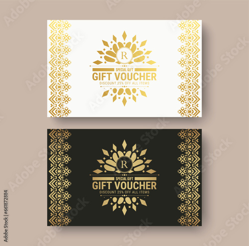 Menu restaurant luxury gift voucher design template