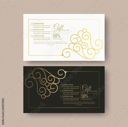 Menu restaurant luxury gift voucher design template