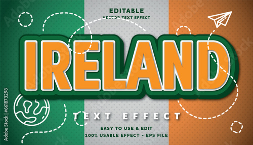 ireland editable text effect with modern and simple style