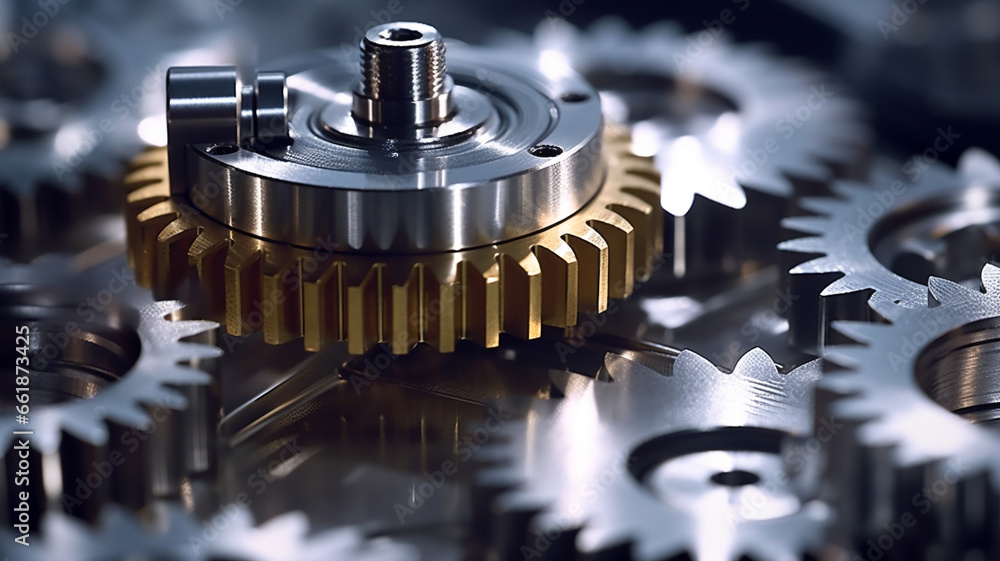 Close up of a gear stainless steel Close up of a gear stainless steel