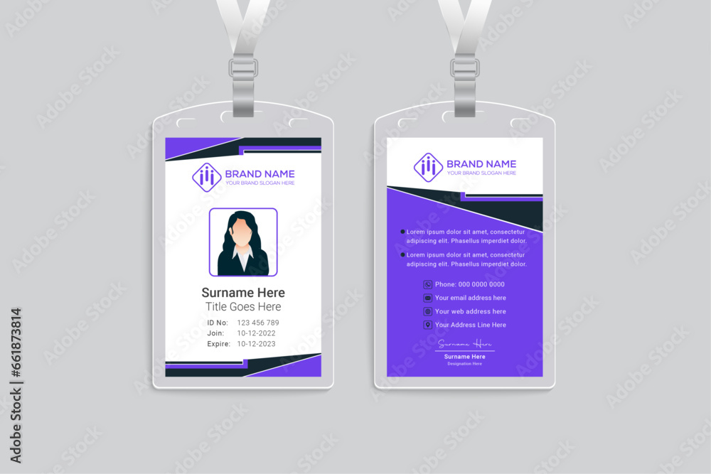 Obraz premium Clean professional id card template