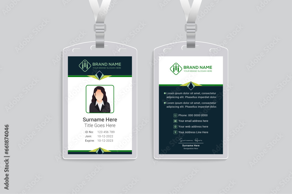 Obraz premium Heart with cardiograph id card design