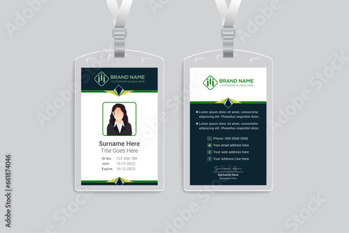 Heart with cardiograph id card design