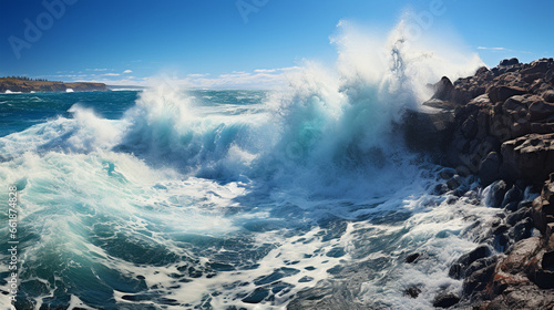 Ocean Spray: Crashing waves create a dramatic spray as they meet the shore, an awe-inspiring display of nature's power.