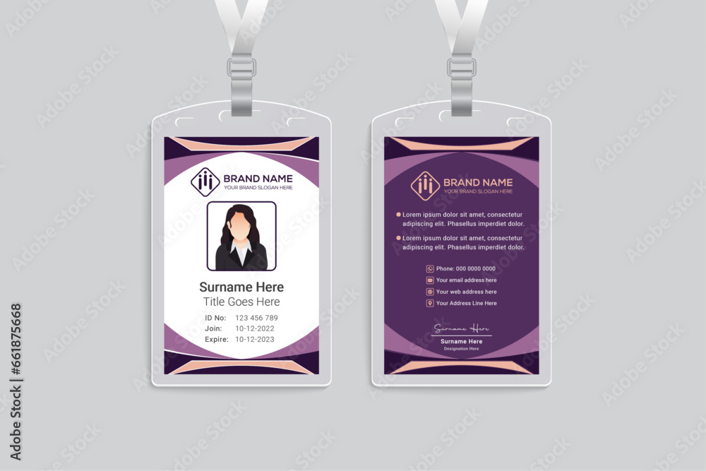 Elegant shape id card template Elegant shape id card template