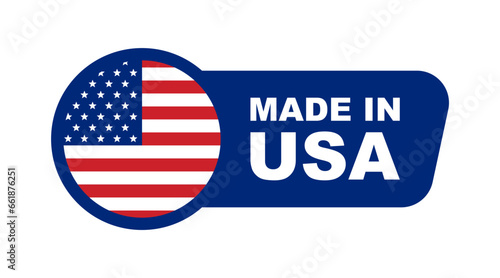 Free Download Made in USA labeling. Made in USA label. American product emblem. USA quality emblem. Vector illustration. - GFXLoad