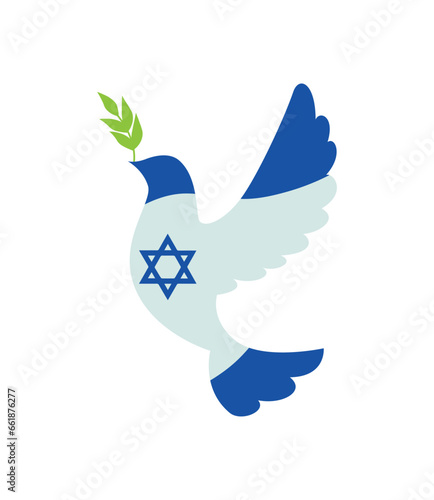 israel flag in peace dove