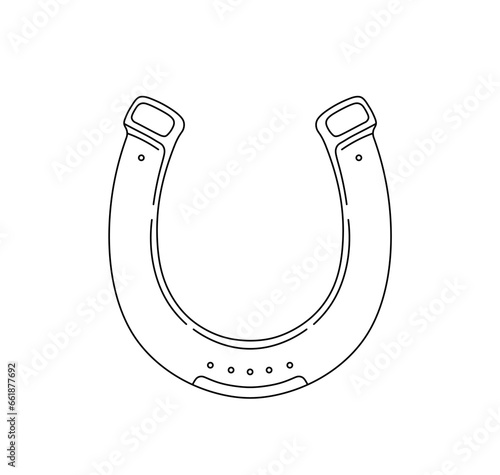Vector isolated one single simple symmetrical horseshoe colorless black and white contour line easy drawing