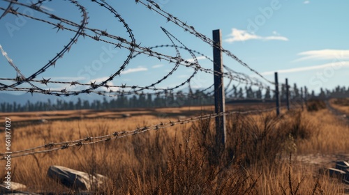 Security barbed wire fence