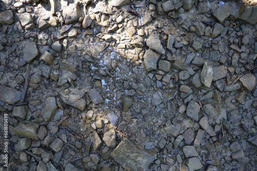Wallpaper Mural Background of shattered stony stones surface in mountain area. Texture with natural light Torontodigital.ca