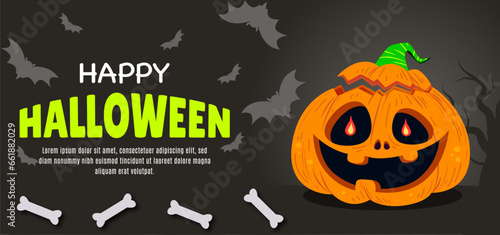 modern A poster banner for a happy halloween background celebration post media social 