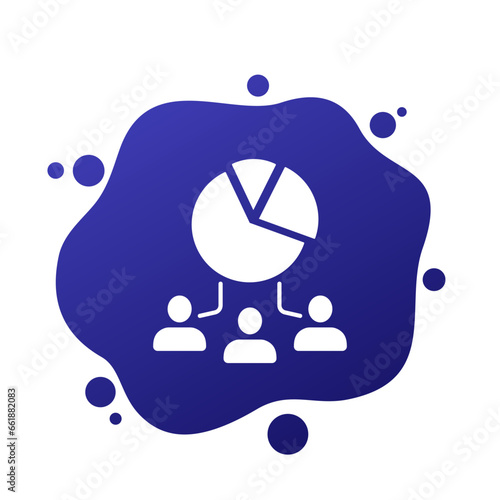 Customer demographics icon with a chart and people