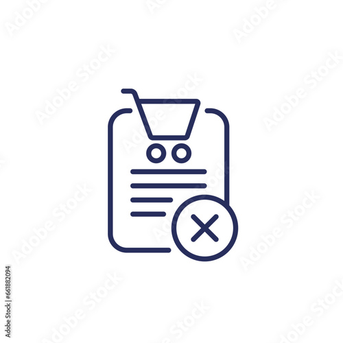 failed order line icon, vector