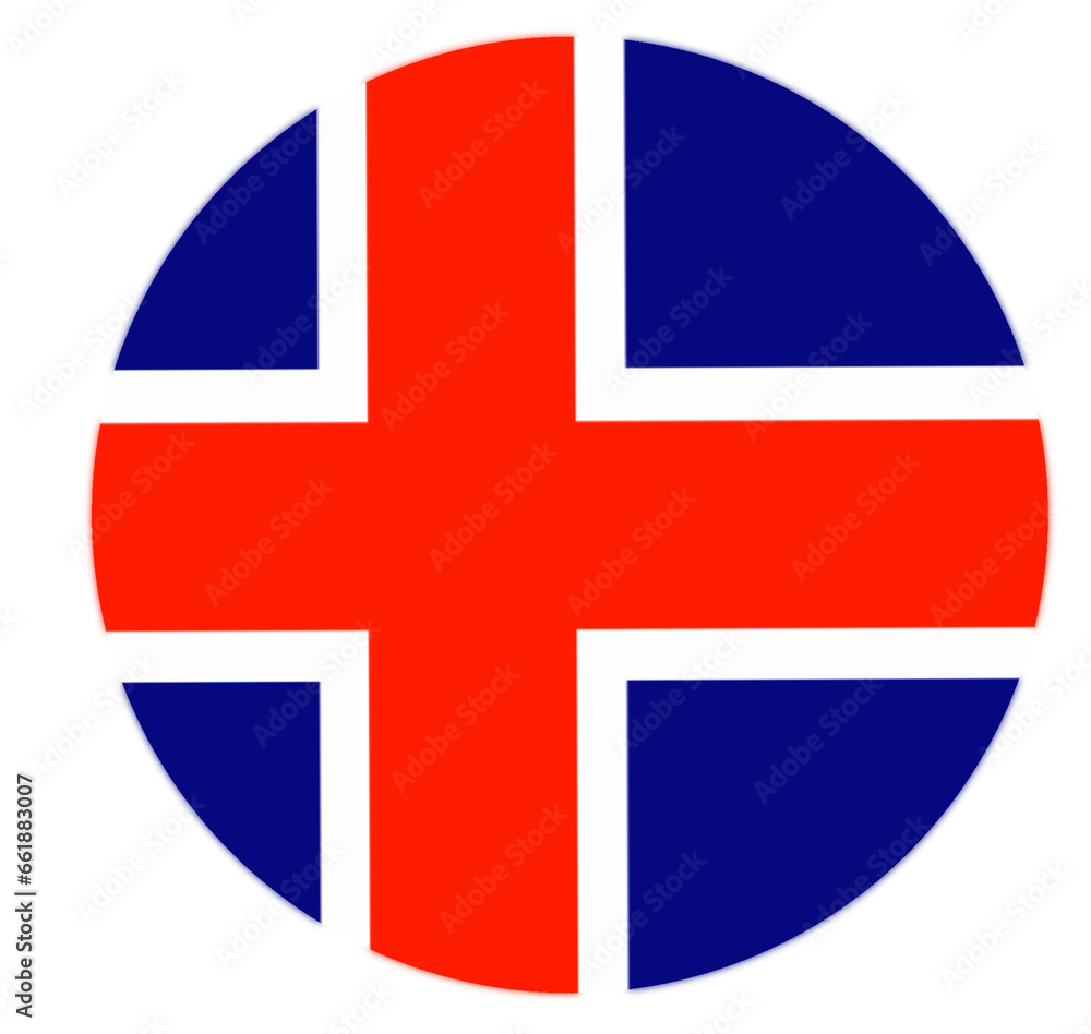 Obraz premium iceland round flag icon