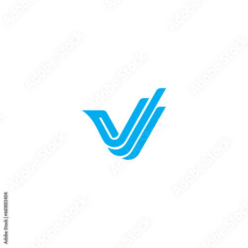 elegant letter V logo With wings
