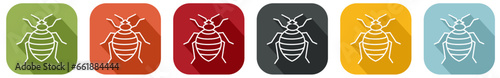 Group of coloured bedbug icons