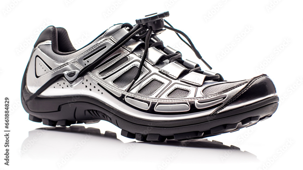 Discover a close-up of a Biking Shoe with reflective Cleats, ensuring safety and performance during your cycling adventures. Discover a close-up of a Biking Shoe with reflective Cleats, ensuring safety and performance during your cycling adventures.