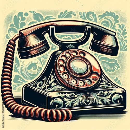 retro phone on a table