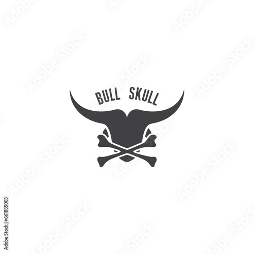 bull skull logo for icon vector illustration