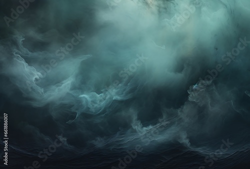 Abstract dark blue smoke on dark background. 3d render illustration