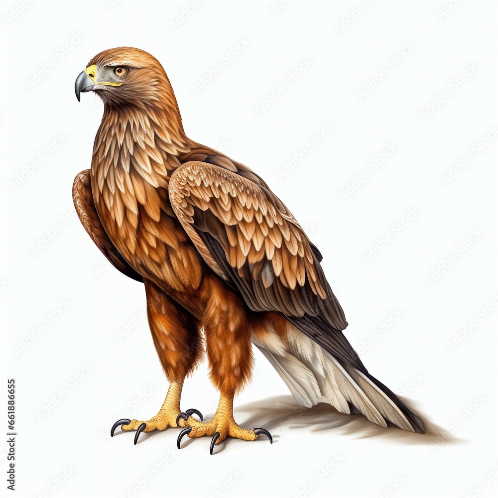 Fototapeta premium a bald eagle flying in the sky American Eagle is flying gracefully on a White background. Study Learning Education Children School Books Homework Classroom Reading Writing