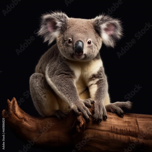 A koala bear standing on its hind legs. Funny koala isolated on a white background Study Learning Education Children School Books Homework Classroom Reading Writing