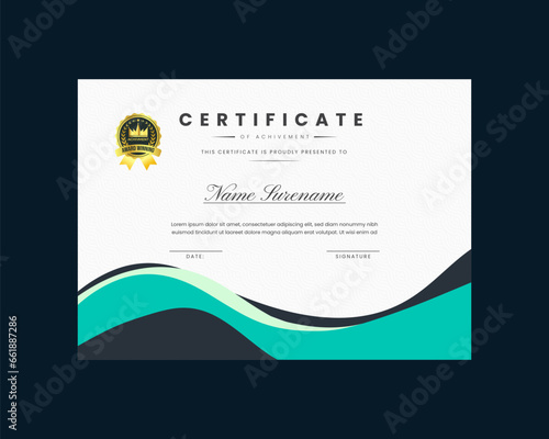 Modern certificate of achievement vector  template