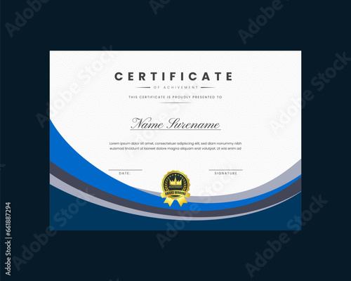 Modern certificate of achievement vector  template