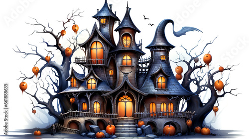 Experience the magic of Halloween in a charming and not-too-scary haunted house abode with enchanting decor.