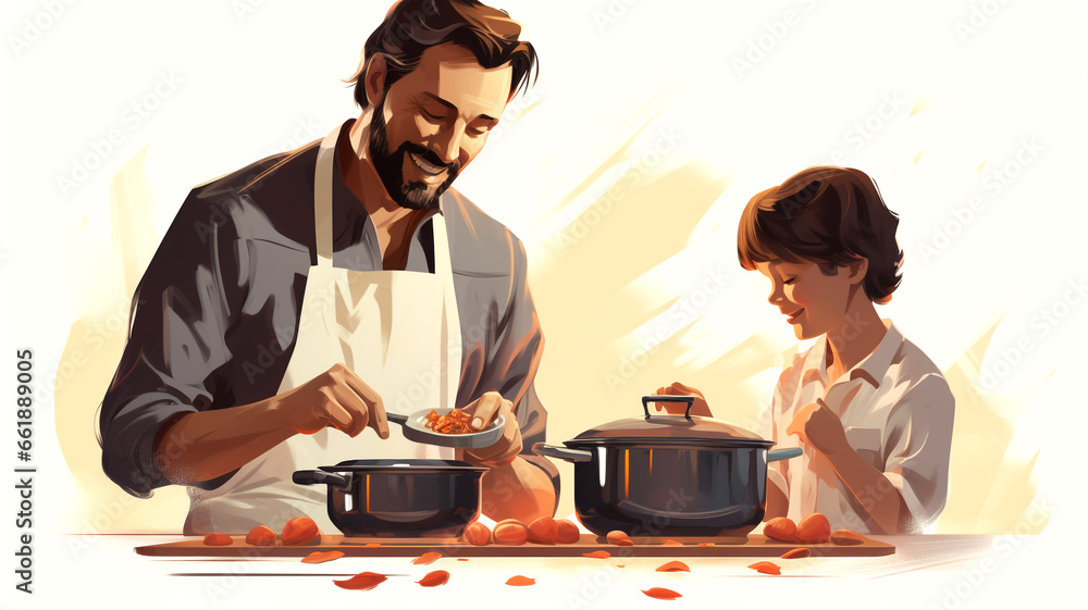 Experience the joy of Father's Day as a father and children celebrate their special bond, filled with love, happiness, and family celebrations. Experience the joy of Father's Day as a father and children celebrate their special bond, filled with love, happiness, and family celebrations.