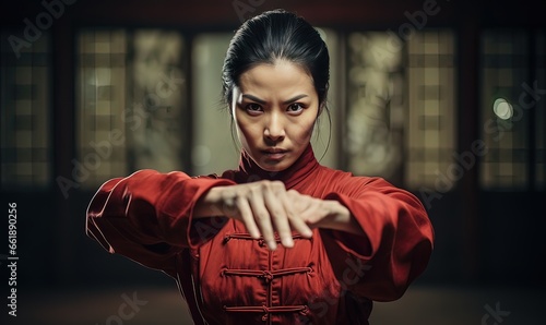 Ai donna che pratica il kung fu 02