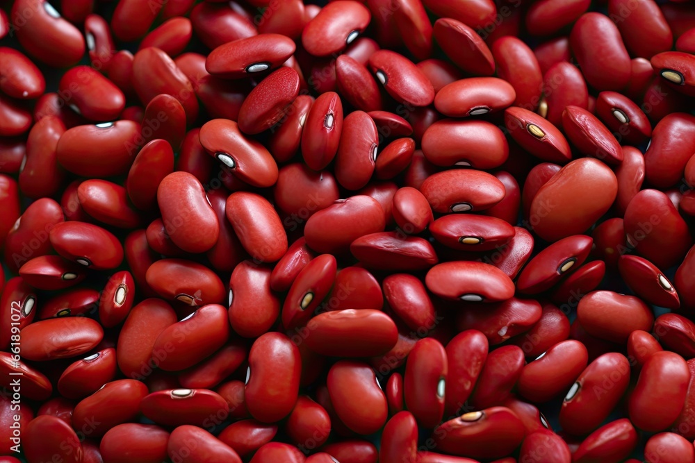Close up of seeds in natural light. Heap of raw red kidney beans. Colorful organic food background Close up of seeds in natural light. Heap of raw red kidney beans. Colorful organic food background