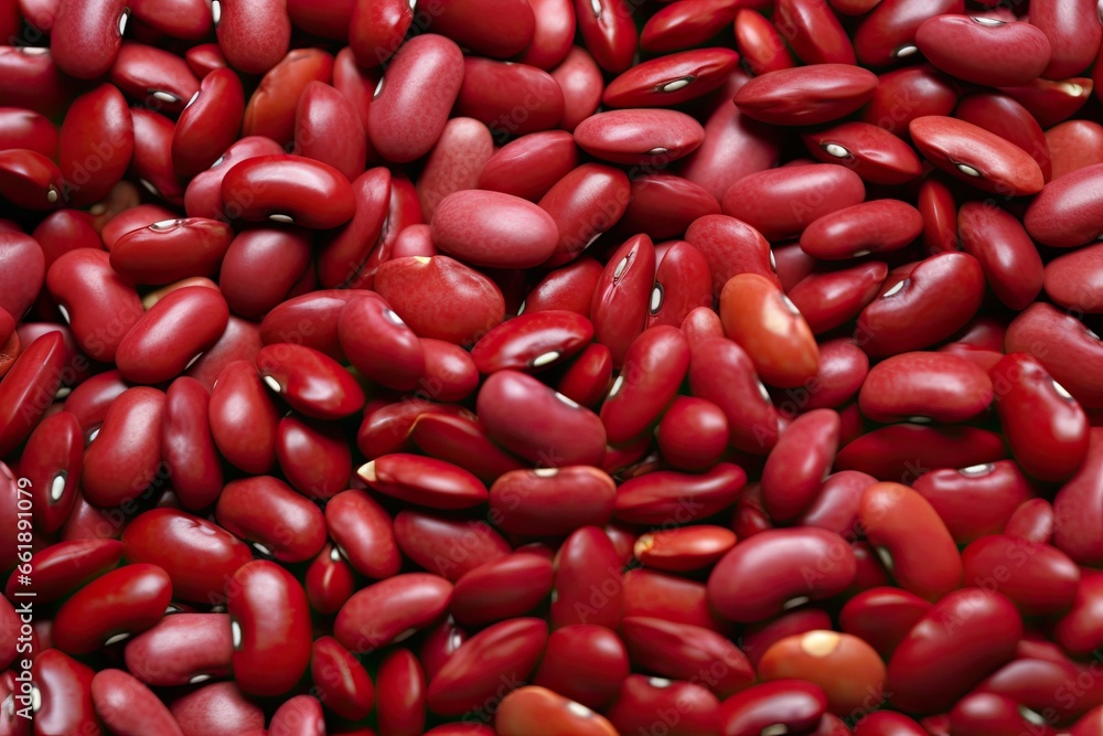 Close up of seeds in natural light. Heap of raw red kidney beans. Colorful organic food background Close up of seeds in natural light. Heap of raw red kidney beans. Colorful organic food background