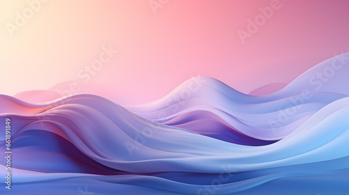 Geometric dynamic smooth pastel light wavy 3d abstract background wallpaper, ai generated photo