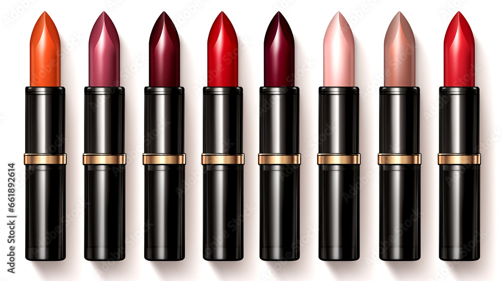Obraz premium Indulge in Timeless Lipstick Shades with our collection of classic and elegant colors. Elevate your makeup routine with these essential beauty products.