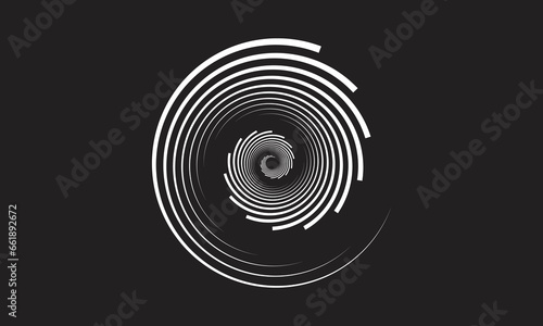 Abstract dynamic rhythmic line spiral sound wave vector background	
