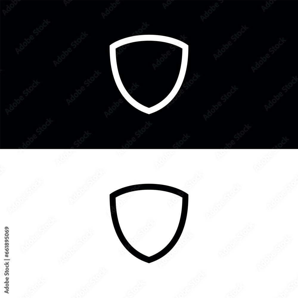 Shield Icon Vector, Black And White Version Design Shield Icon Vector, Black And White Version Design
