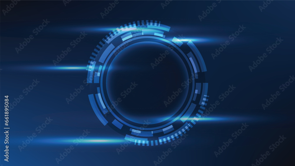 Hi tech circle digital HUD screen for modern graphic design. futuristic technology background concept