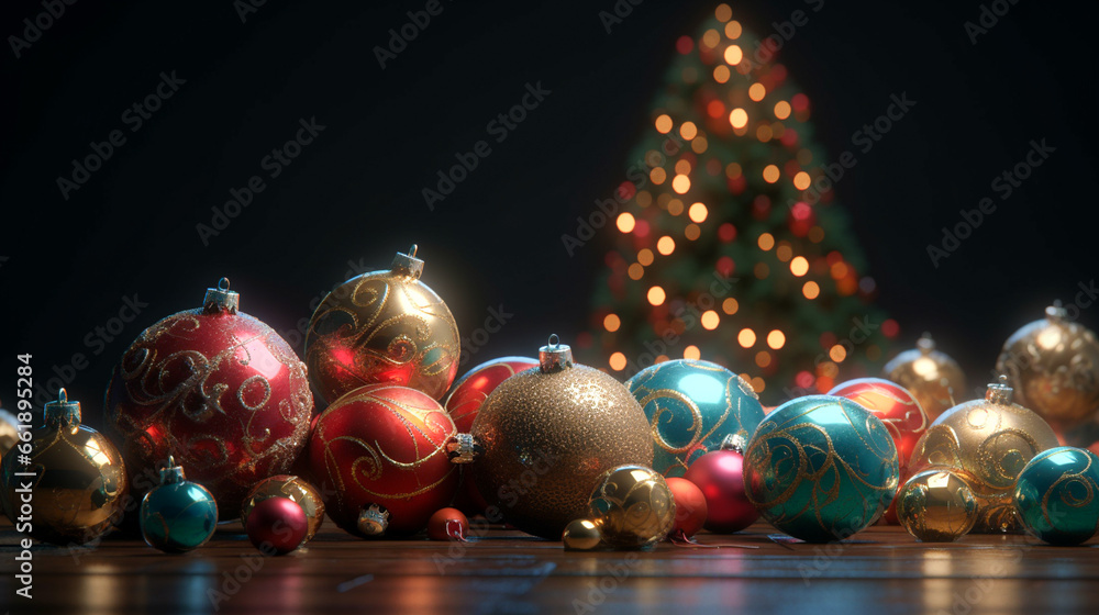 christmas tree and decorations