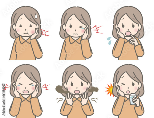 口に異常がある若い女性（私服）