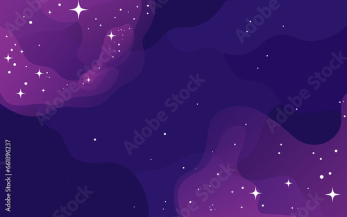 Vector space background . Cute flat style template with Stars in Outer space