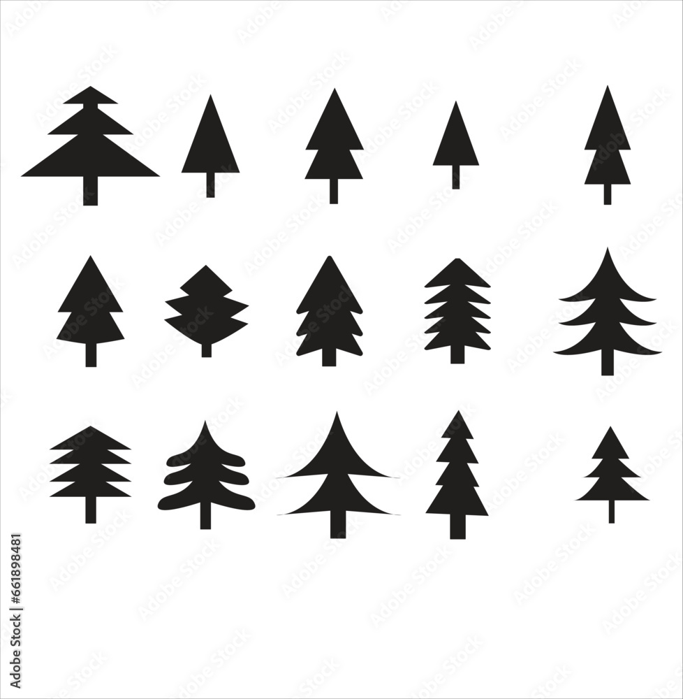 Obraz premium This is Christmas trees set and it is editable.