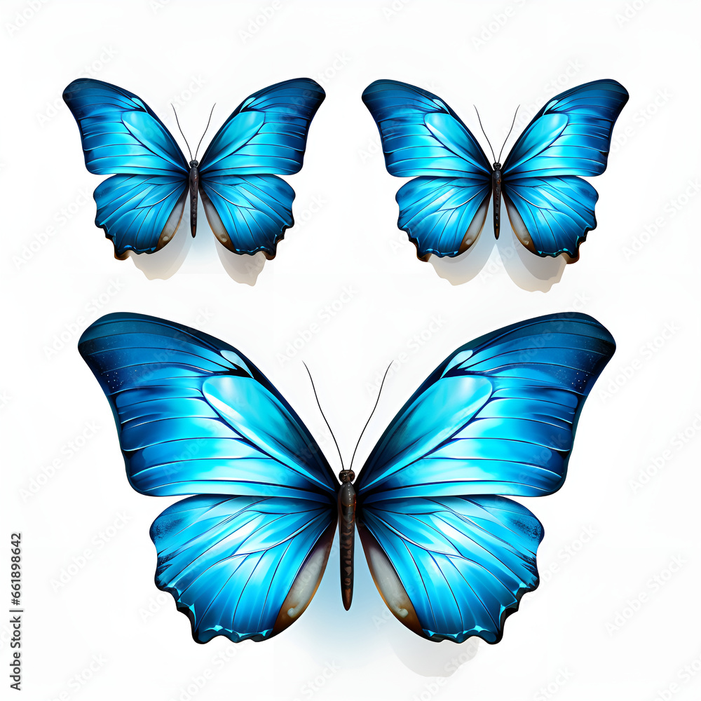 Fototapeta premium three blue butterflies