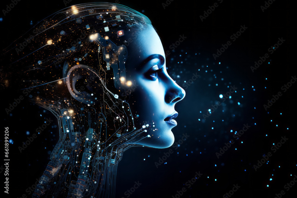 Obraz premium Künstliche Intelligenz Illustration, Generative AI