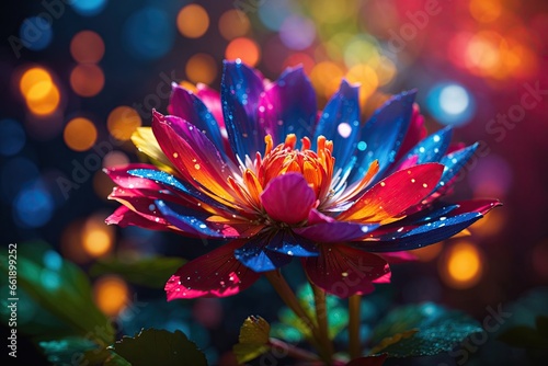 Bokeh Magic A Flower with a Burst of Vibrant Concept. ai generative