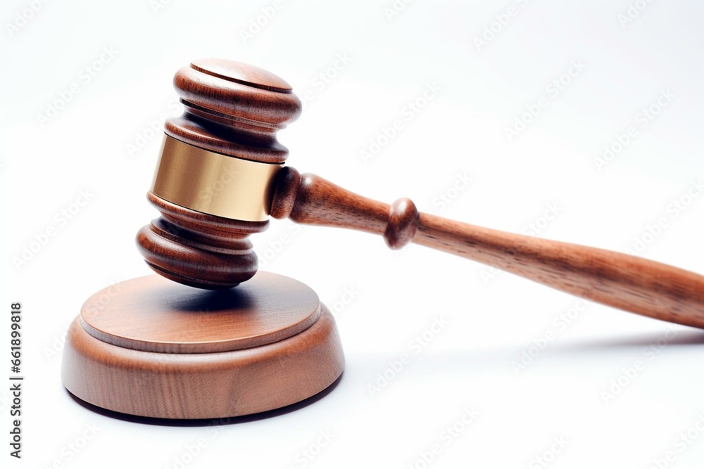 Gavel on white background. Generative AI Gavel on white background. Generative AI